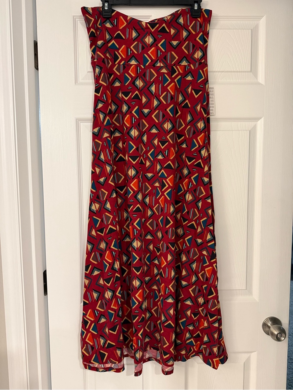 Lularoe Red Geometric Maxi Skirt